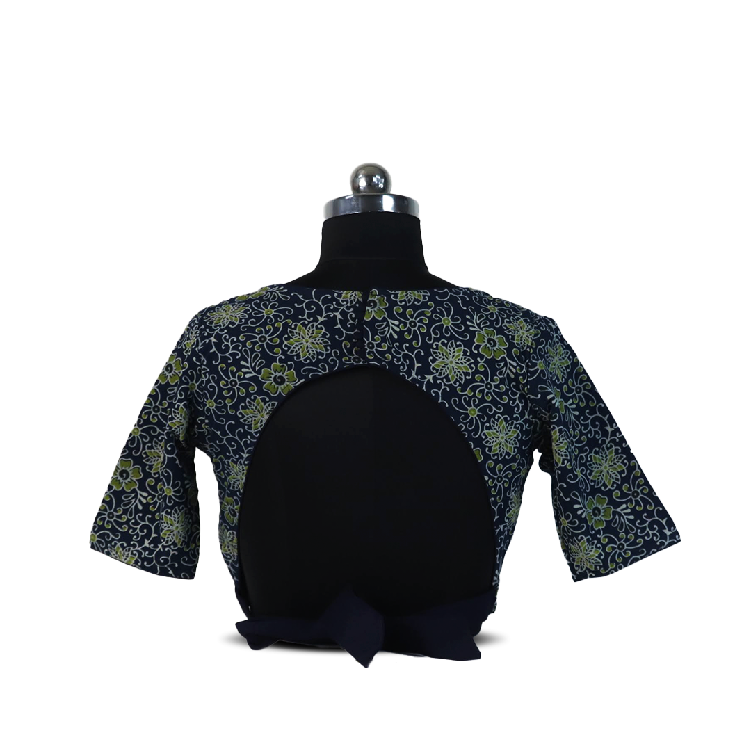 Black and Green patterned blouse