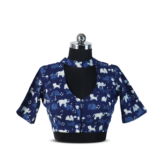 Blue Kitten blouse(Half Sleeve)