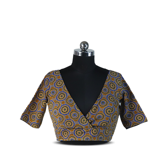 Brown Circle Patterned blouse